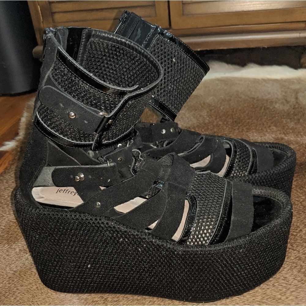 RARE Sz 10 Jeffrey Campbell Black Heels - Picture 4 of 8